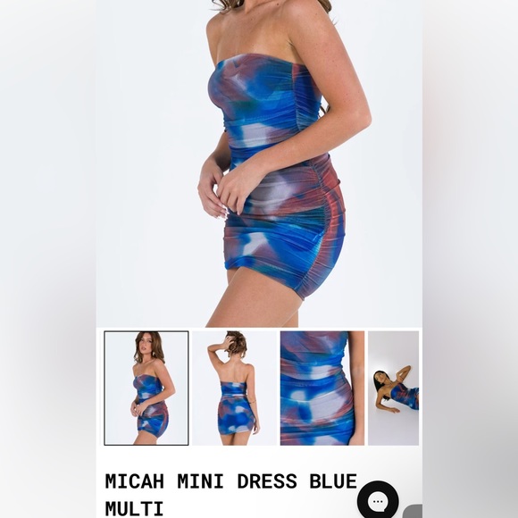 MICAH MINI DRESS BLUE - Picture 1 of 4